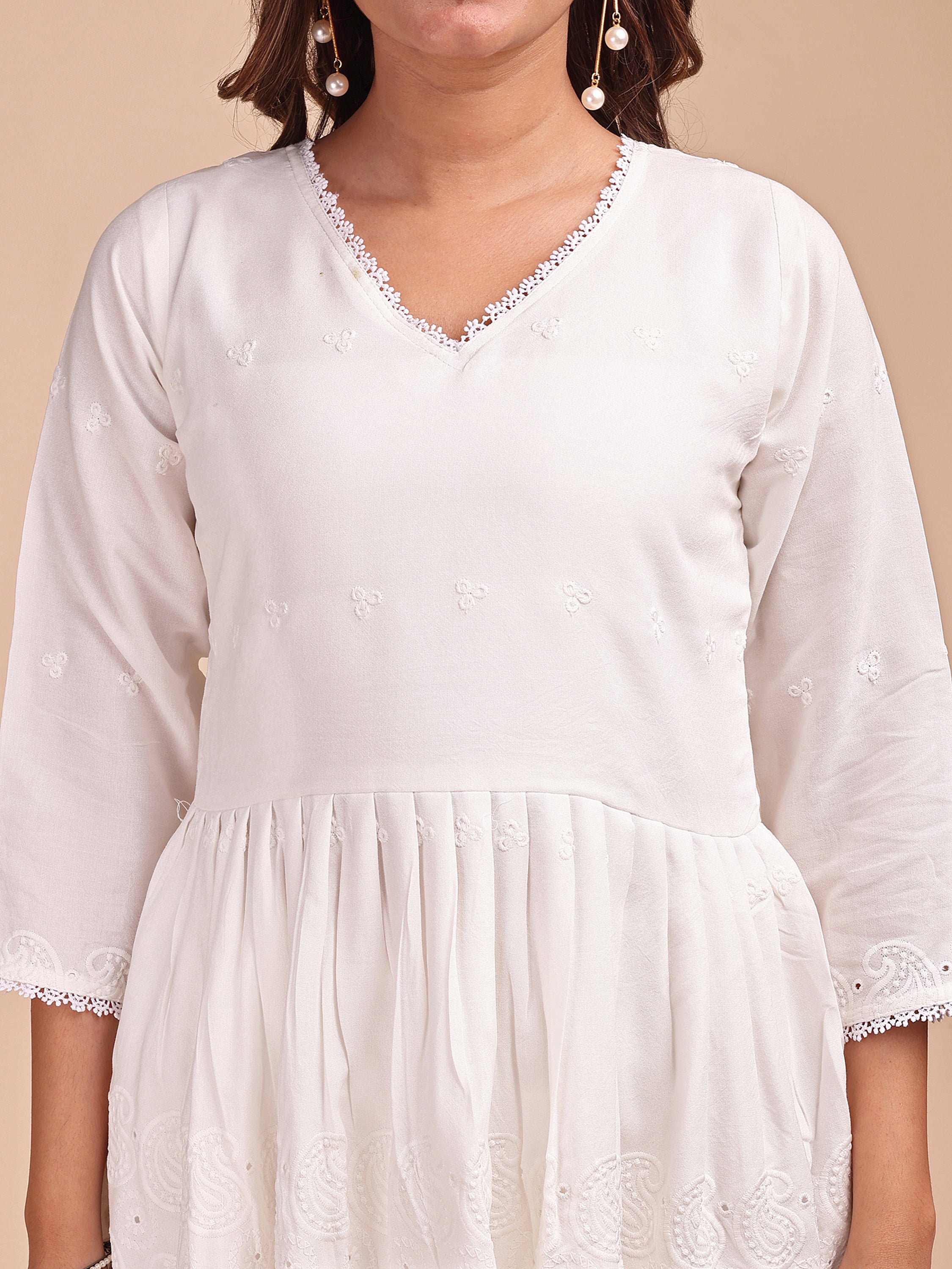 Schiffli Notch Peplum Co-ord Set