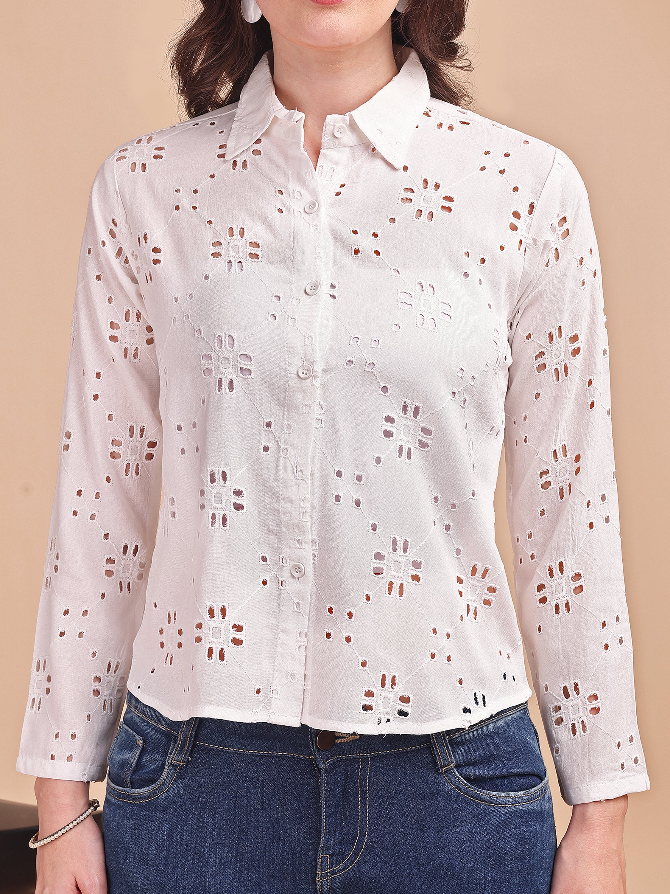 Schiffli Curve Formal Shirt
