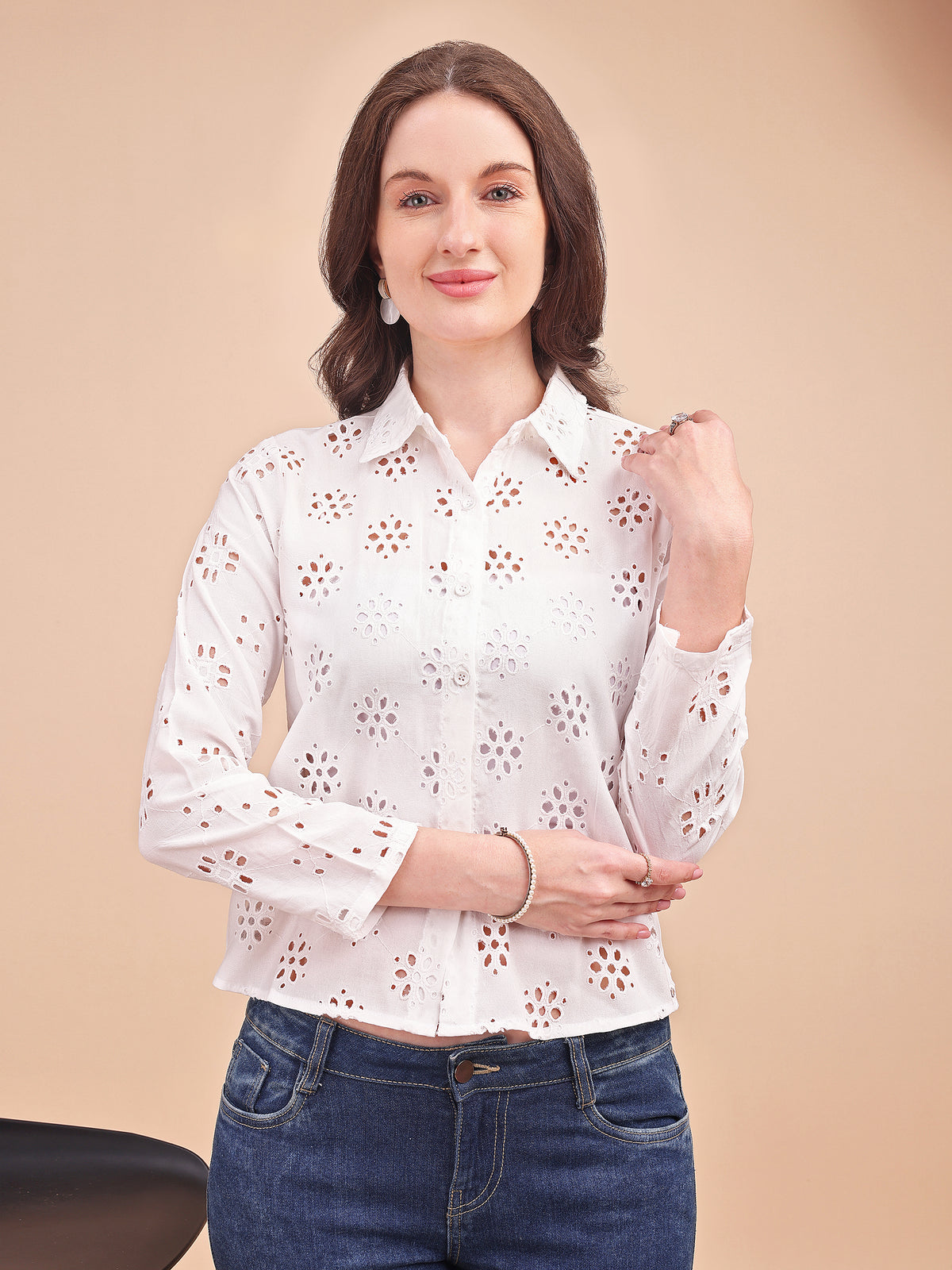 Schiffli Curve Formal Shirt