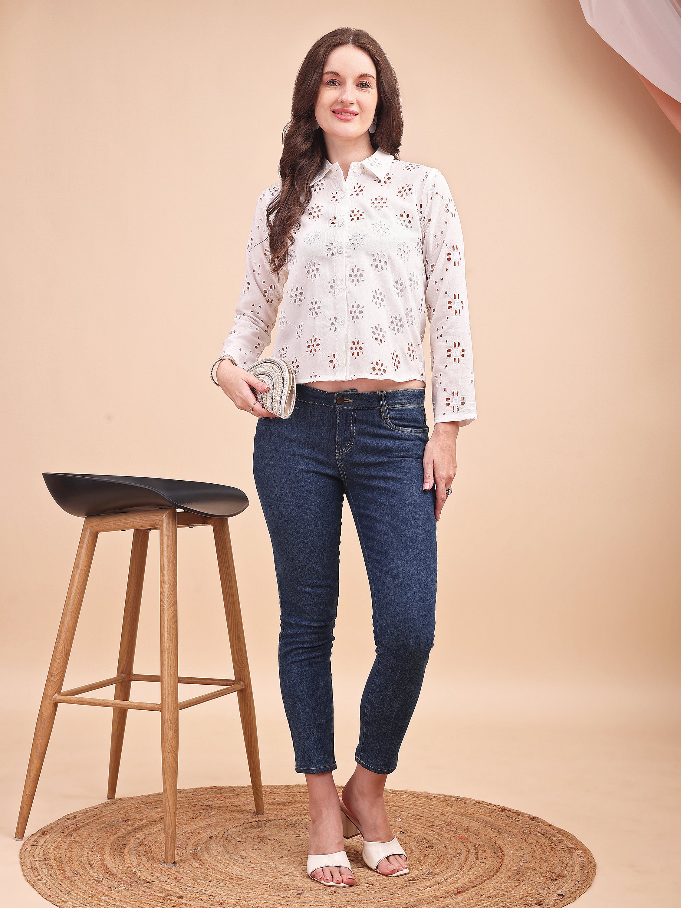 Schiffli Curve Formal Shirt