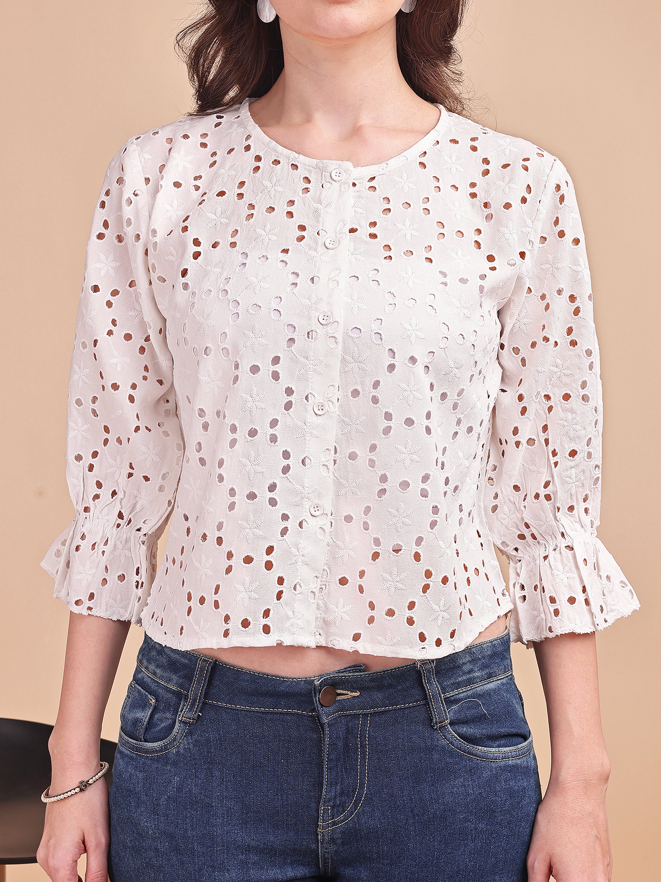 Schiffli Flow Oversized Shirt