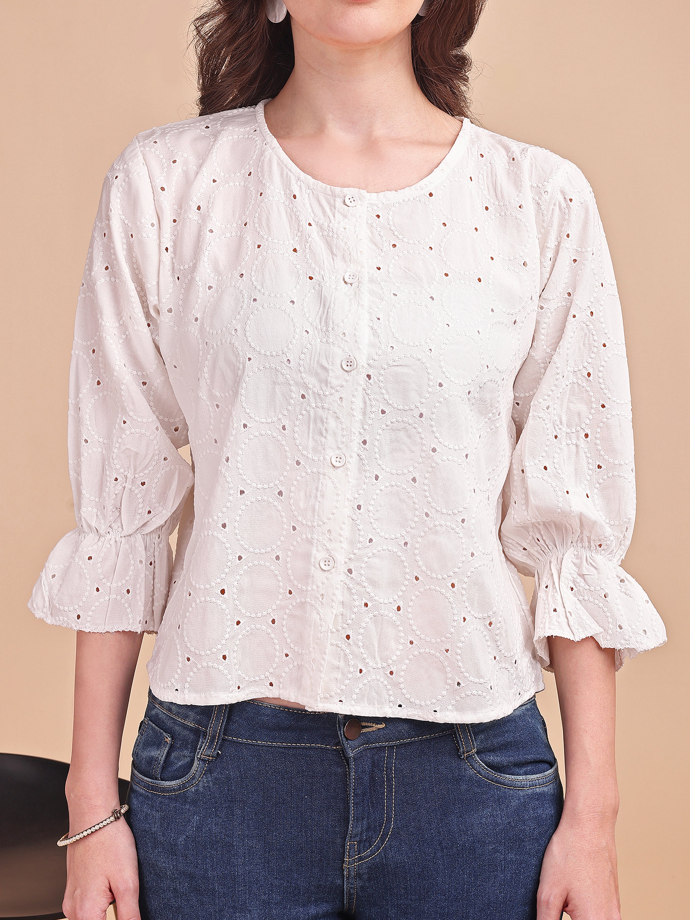 Schiffli Flow Oversized Shirt