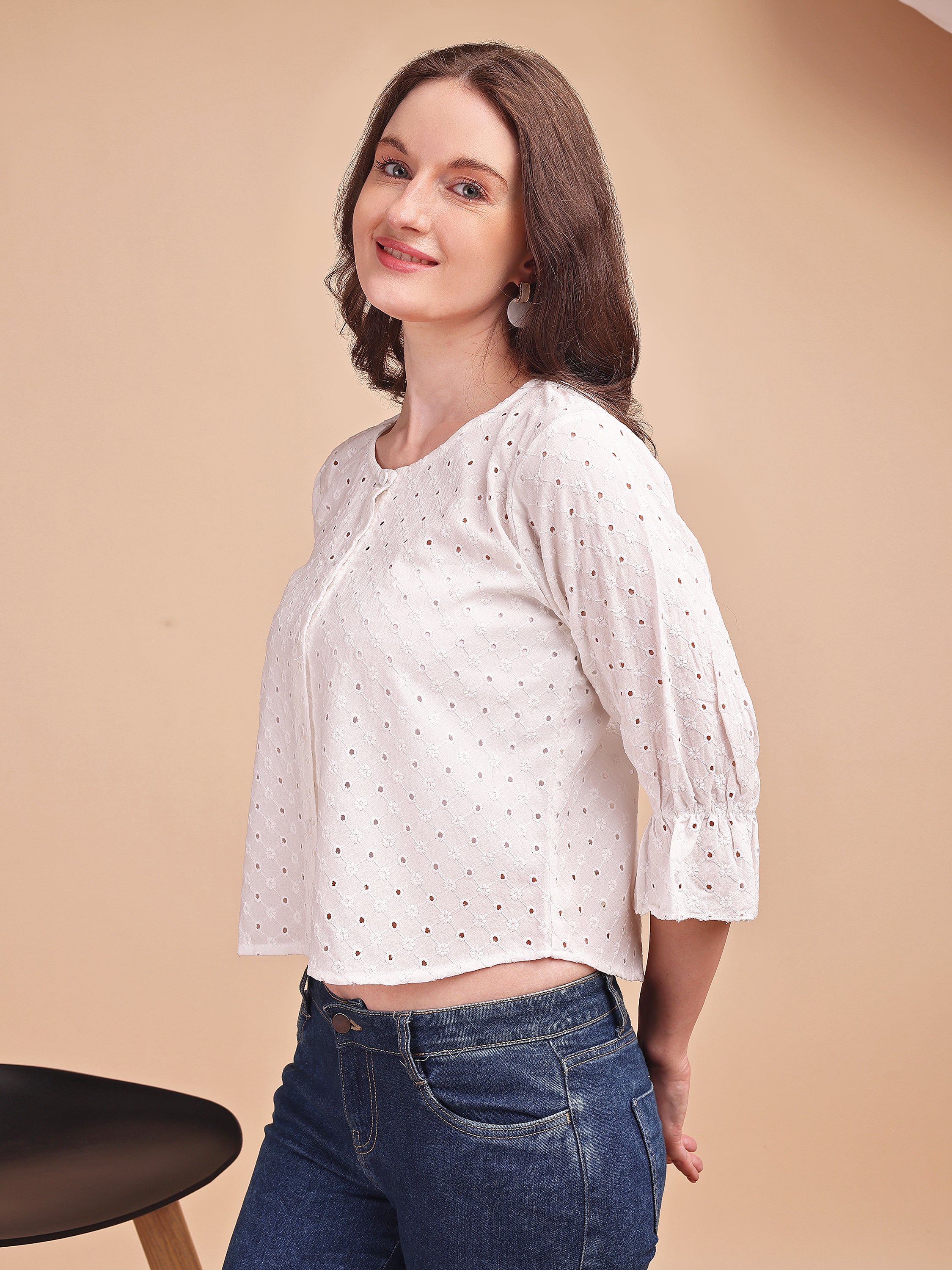 Schiffli Flow Oversized Shirt