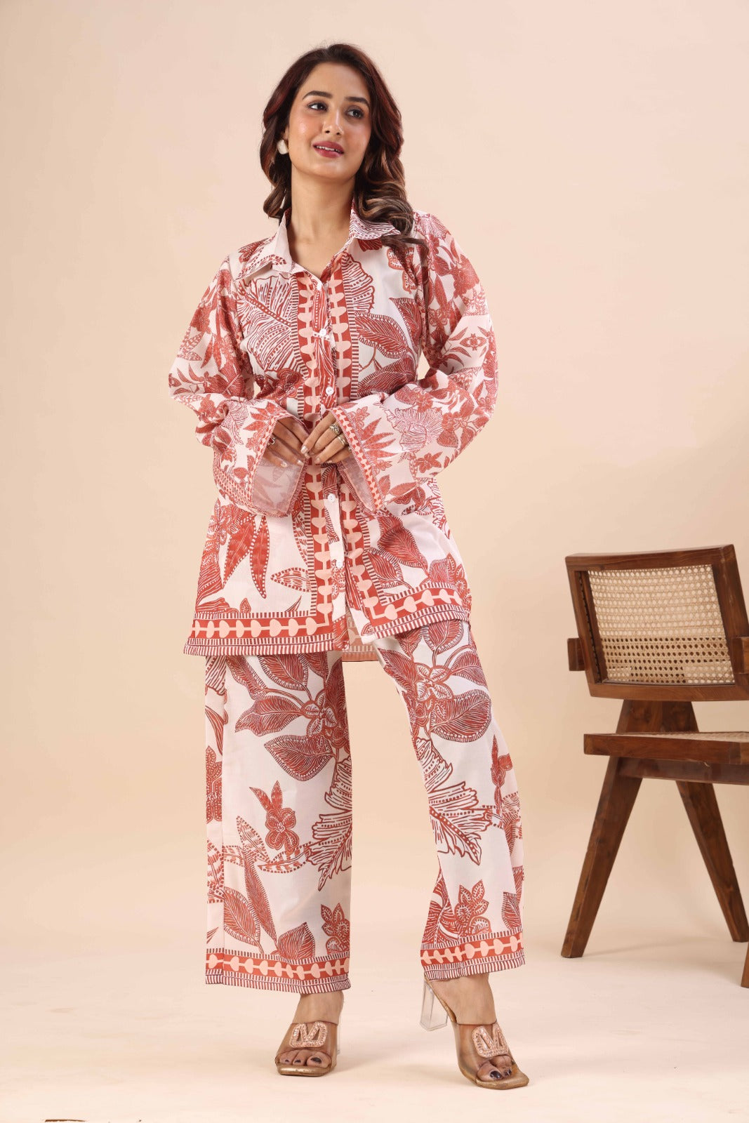 Rust Floral Cotton Co-ord Set