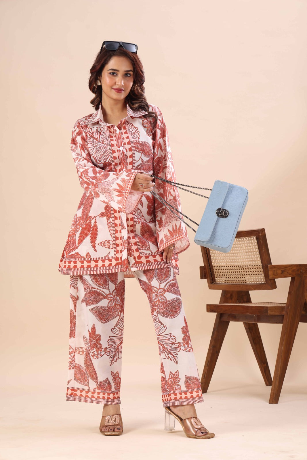 Rust Floral Cotton Co-ord Set